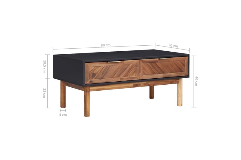 Soffbord 90x50x40 cm massivt akaciaträ och MDF - Brun - Möbler - Vardagsrum - Soffbord & vardagsrumsbord - Soffbord