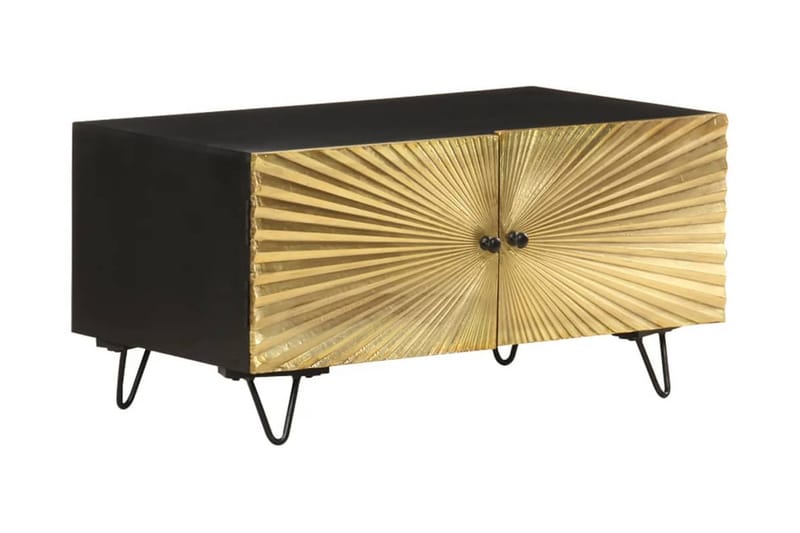 Soffbord 90x50x45 cm massivt mangoträ - Svart - Möbler - Vardagsrum - Soffbord & vardagsrumsbord - Soffbord