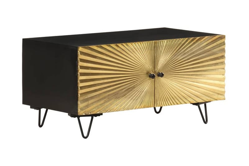 Soffbord 90x50x45 cm massivt mangoträ - Svart - Möbler - Vardagsrum - Soffbord & vardagsrumsbord - Soffbord