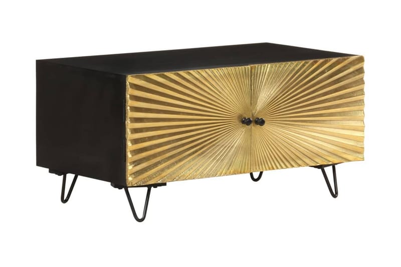 Soffbord 90x50x45 cm massivt mangoträ - Svart - Möbler - Vardagsrum - Soffbord & vardagsrumsbord - Soffbord