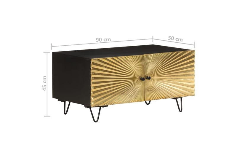 Soffbord 90x50x45 cm massivt mangoträ - Svart - Möbler - Vardagsrum - Soffbord & vardagsrumsbord - Soffbord