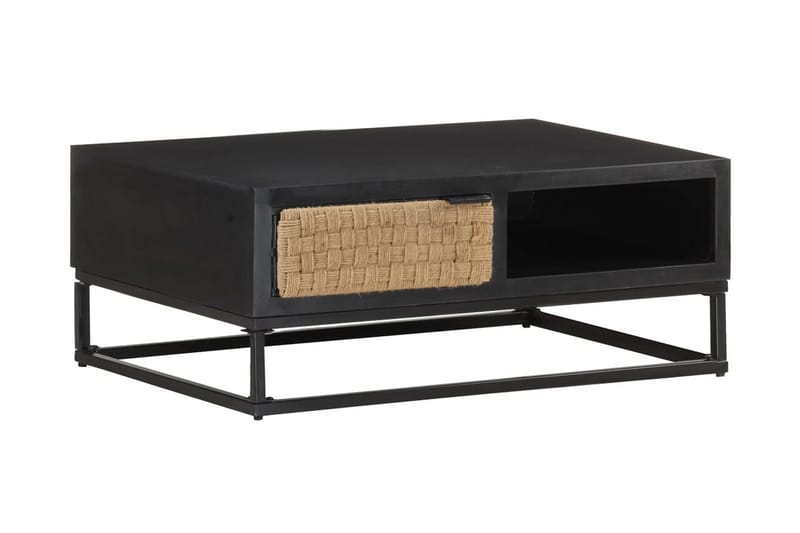 Soffbord 90x60x35 cm massivt mangoträ - Svart - Möbler - Vardagsrum - Soffbord & vardagsrumsbord - Soffbord