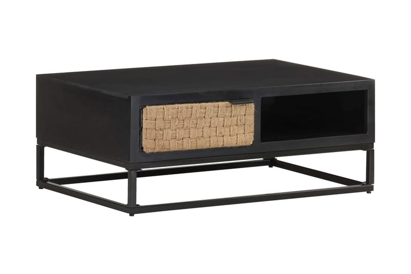 Soffbord 90x60x35 cm massivt mangoträ - Svart - Möbler - Vardagsrum - Soffbord & vardagsrumsbord - Soffbord