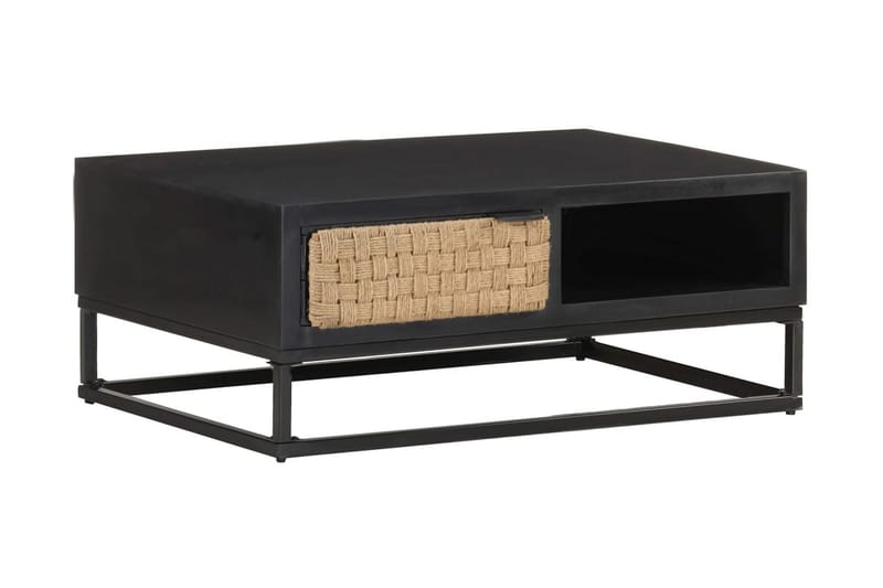 Soffbord 90x60x35 cm massivt mangoträ - Svart - Möbler - Vardagsrum - Soffbord & vardagsrumsbord - Soffbord