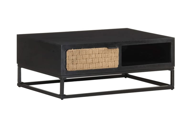 Soffbord 90x60x35 cm massivt mangoträ - Svart - Möbler - Vardagsrum - Soffbord & vardagsrumsbord - Soffbord