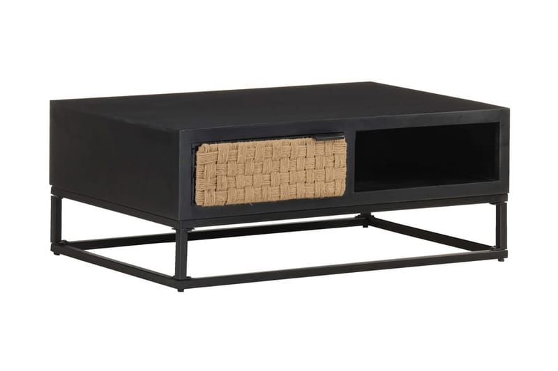 Soffbord 90x60x35 cm massivt mangoträ - Svart - Möbler - Vardagsrum - Soffbord & vardagsrumsbord - Soffbord