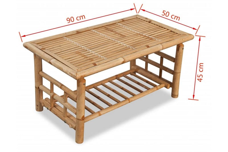 Soffbord bambu 90x50x45 cm - Brun - Möbler - Vardagsrum - Soffbord & vardagsrumsbord - Soffbord