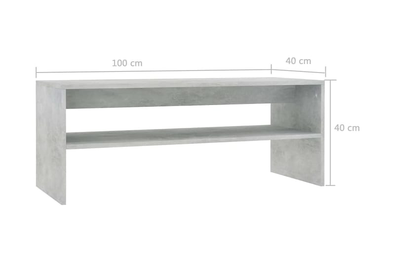 Soffbord betonggrå 100x40x40 cm spånskiva - Grå - Soffbord - Bord