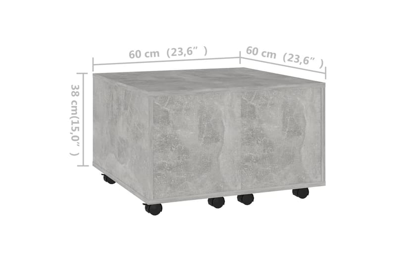 Soffbord betonggrå 60x60x38 cm spånskiva - Grå - Soffbord - Bord