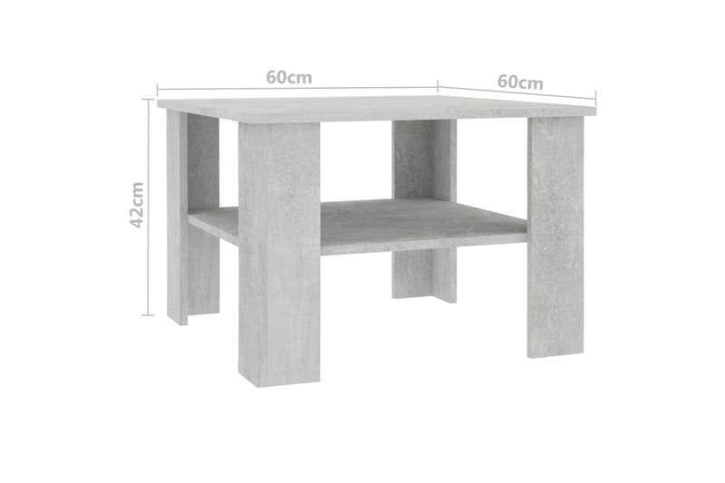 Soffbord betonggrå 60x60x42 cm spånskiva - Betonggrå - Soffbord - Bord
