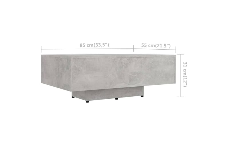 Soffbord betonggrå 85x55x31 cm spånskiva - Grå - Möbler - Vardagsrum - Soffbord & vardagsrumsbord - Soffbord