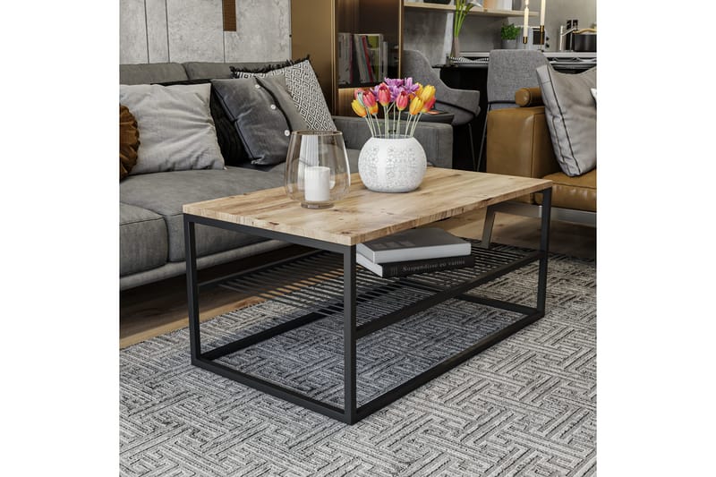 Soffbord Emlak Soffbord 95 cm Svart,Trä/Natur - Möbler - Vardagsrum - Soffbord & vardagsrumsbord - Soffbord