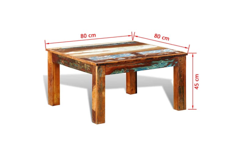 Soffbord fyrkantigt återvunnet trä - Brun - Bord - Soffbord