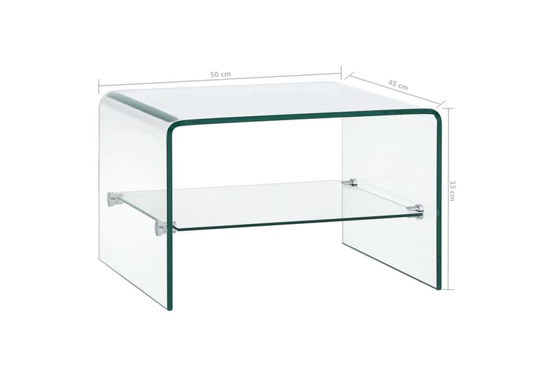 Soffbord genomskinlig 50x45x33 cm härdat glas - Möbler - Vardagsrum - Soffbord & vardagsrumsbord - Soffbord