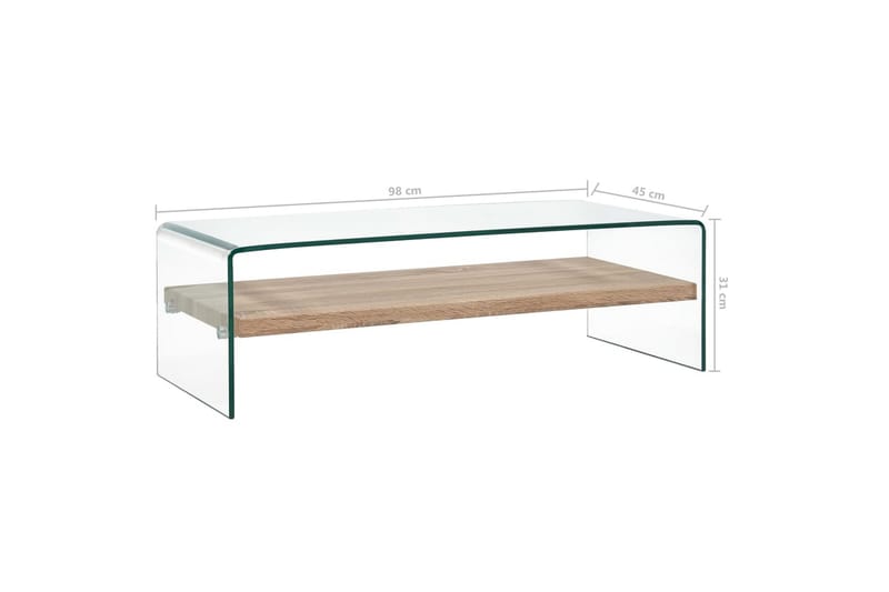 Soffbord genomskinlig 98x45x31 cm härdat glas - Möbler - Vardagsrum - Soffbord & vardagsrumsbord - Soffbord