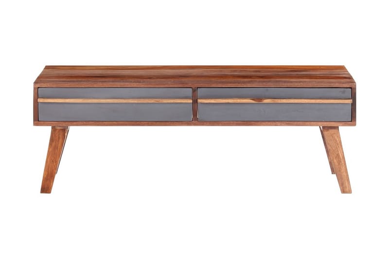 Soffbord grå 110x50x40 cm massivt sheshamträ - Grå - Bord - Soffbord