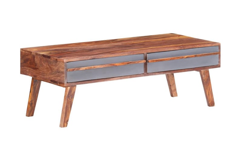 Soffbord grå 110x50x40 cm massivt sheshamträ - Grå - Soffbord - Bord