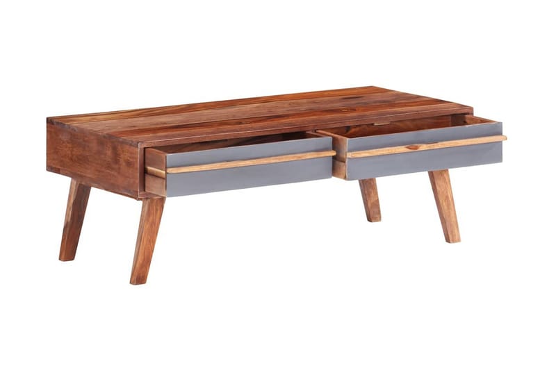 Soffbord grå 110x50x40 cm massivt sheshamträ - Grå - Möbler - Vardagsrum - Soffbord & vardagsrumsbord - Soffbord