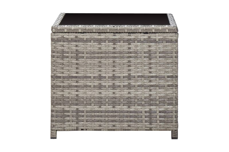 Soffbord grå 45x45x40 cm konstrotting och glas - Grå - Soffbord - Bord