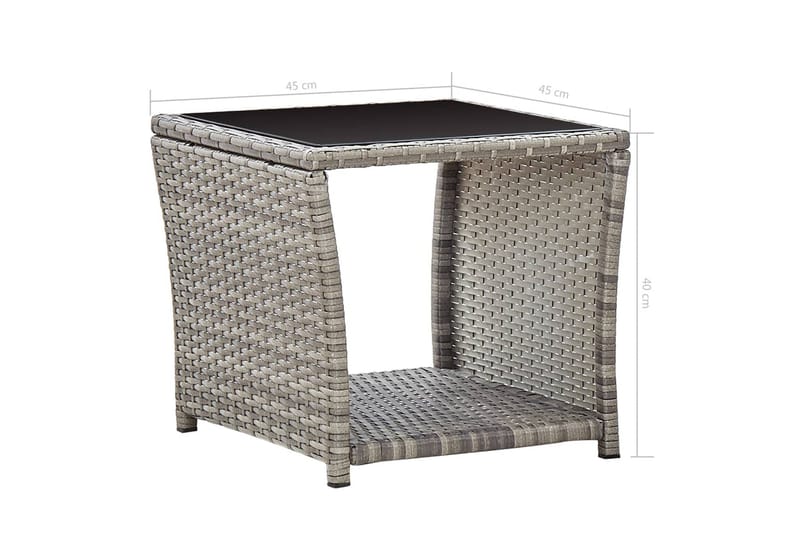 Soffbord grå 45x45x40 cm konstrotting och glas - Grå - Soffbord - Bord