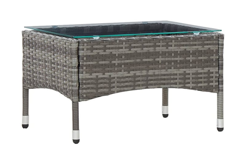 Soffbord grå 60x40x36 cm konstrotting/glas - Möbler - Vardagsrum - Soffbord & vardagsrumsbord - Soffbord