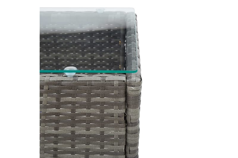 Soffbord grå 60x40x36 cm konstrotting/glas - Möbler - Vardagsrum - Soffbord & vardagsrumsbord - Soffbord