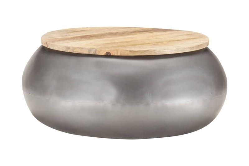 Soffbord grå 68x68x30 cm massivt mangoträ - Brun - Soffbord - Bord