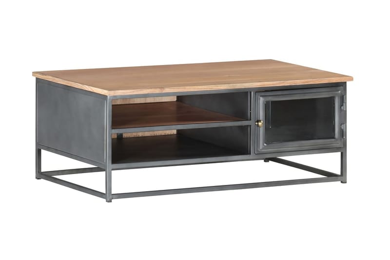 Soffbord grå 90x50x35 cm massivt akaciaträ - Grå - Soffbord - Bord