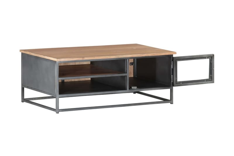 Soffbord grå 90x50x35 cm massivt akaciaträ - Grå - Möbler - Vardagsrum - Soffbord & vardagsrumsbord - Soffbord
