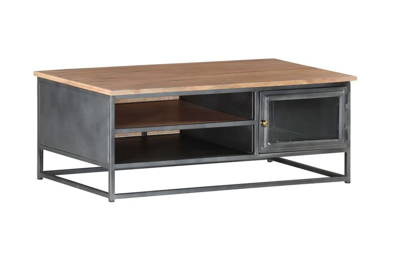 Soffbord grå 90x50x35 cm massivt akaciaträ - Grå - Möbler - Vardagsrum - Soffbord & vardagsrumsbord - Soffbord