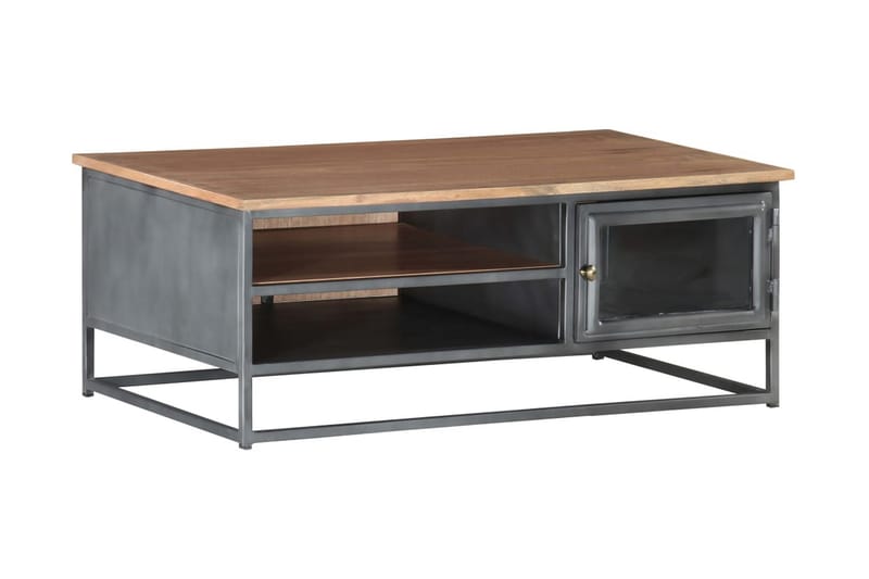 Soffbord grå 90x50x35 cm massivt akaciaträ - Grå - Soffbord - Bord