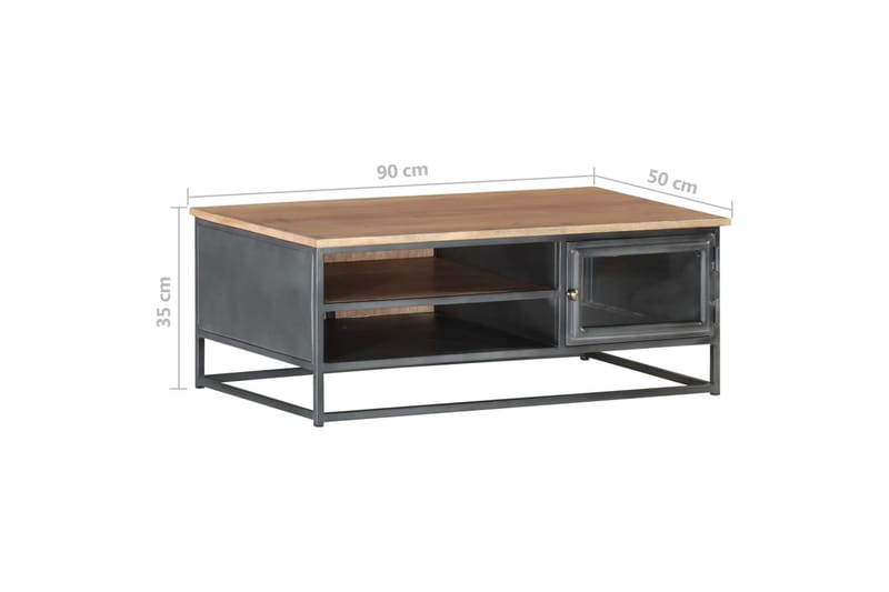 Soffbord grå 90x50x35 cm massivt akaciaträ - Grå - Möbler - Vardagsrum - Soffbord & vardagsrumsbord - Soffbord