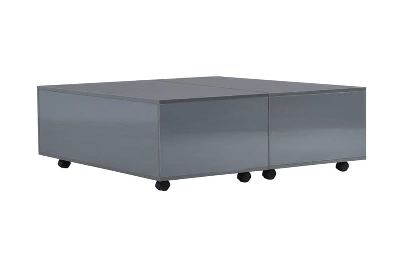 Soffbord grå högglans 100x100x35 cm - Grå - Soffbord - Bord