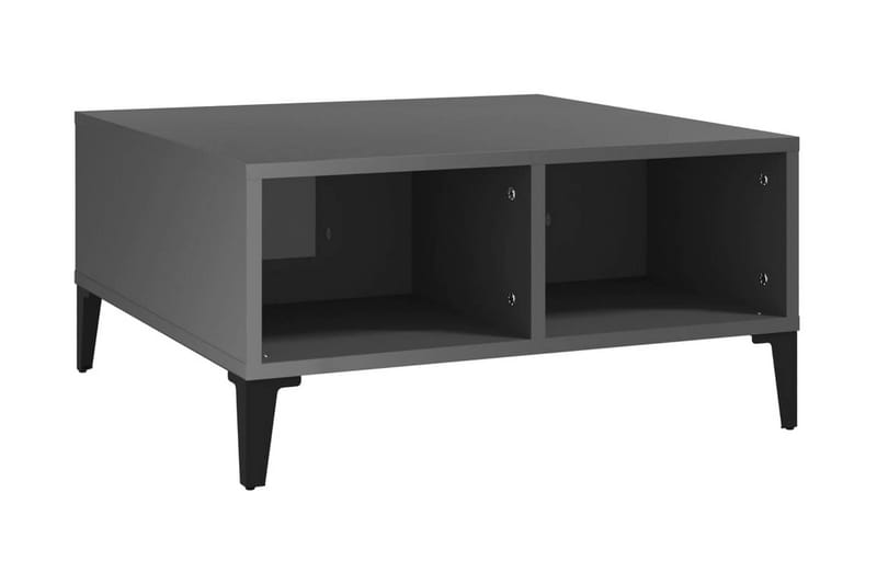 Soffbord grå högglans 60x60x30 cm spånskiva - Grå - Bord - Soffbord