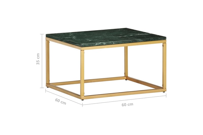 Soffbord grön 60x60x35 cm äkta sten med marmorstruktur - Grön - Möbler - Vardagsrum - Soffbord & vardagsrumsbord - Soffbord