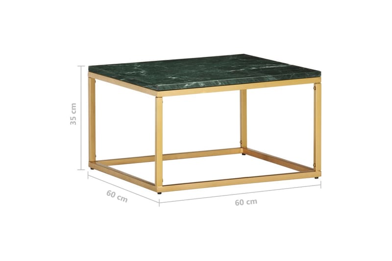 Soffbord grön 60x60x35 cm äkta sten med marmorstruktur - Grön - Marmorbord - Soffbord - Bord