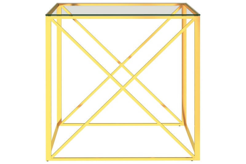 Soffbord guld 55x55x55 cm rostfritt stål och glas - Guld - Soffbord - Bord