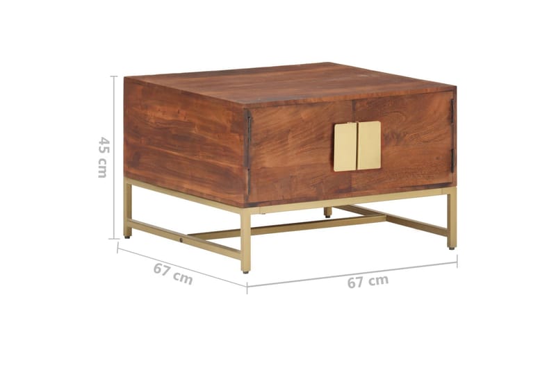 Soffbord honungsValnötsbrun 67x67x45 cm massivt akaciaträ - Valnötsbrun - Möbler - Vardagsrum - Soffbord & vardagsrumsbord - Soffbord