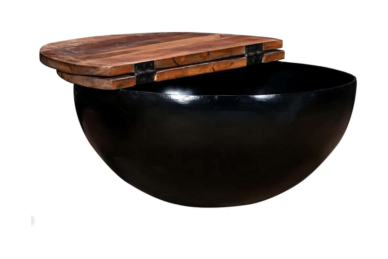 Soffbord i återvunnet trä skålformad svart - Svart - Soffbord - Bord