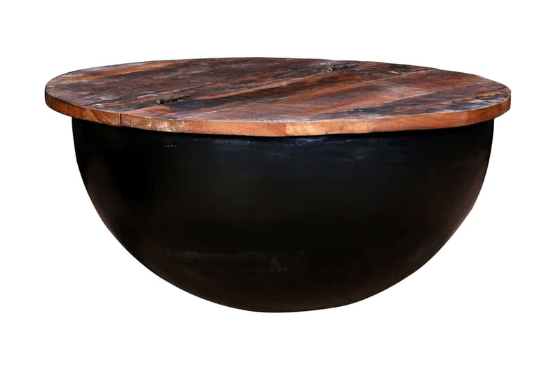 Soffbord i återvunnet trä skålformad svart - Svart - Soffbord - Bord
