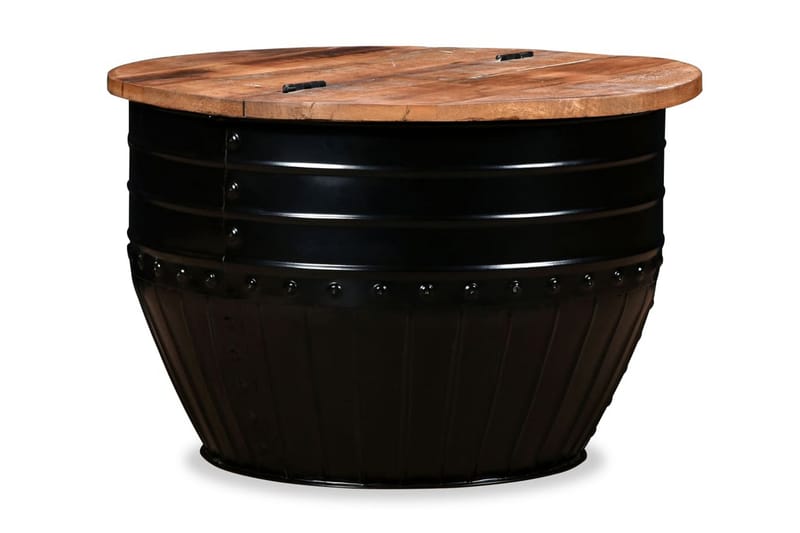 Soffbord i återvunnet trä tunnformad svart - Svart - Möbler - Vardagsrum - Soffbord & vardagsrumsbord - Soffbord