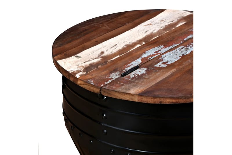 Soffbord i återvunnet trä tunnformad svart - Svart - Soffbord - Bord