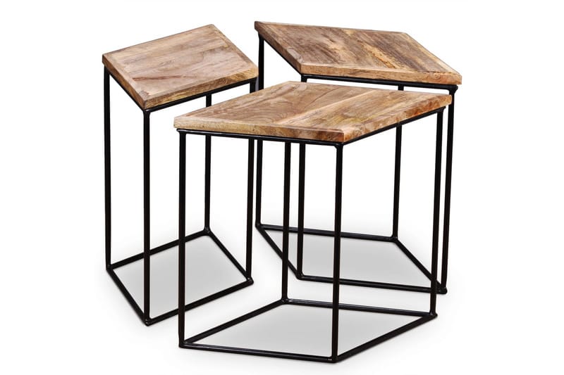 Soffbord i massivt mangoträ 48x48x40 cm - Brun - Möbler - Vardagsrum - Soffbord & vardagsrumsbord - Soffbord