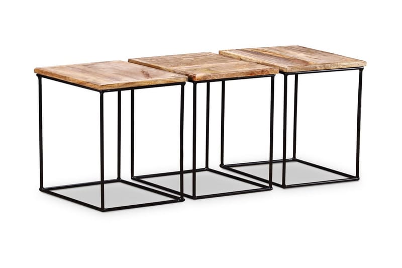 Soffbord i massivt mangoträ 48x48x40 cm - Brun - Möbler - Vardagsrum - Soffbord & vardagsrumsbord - Soffbord