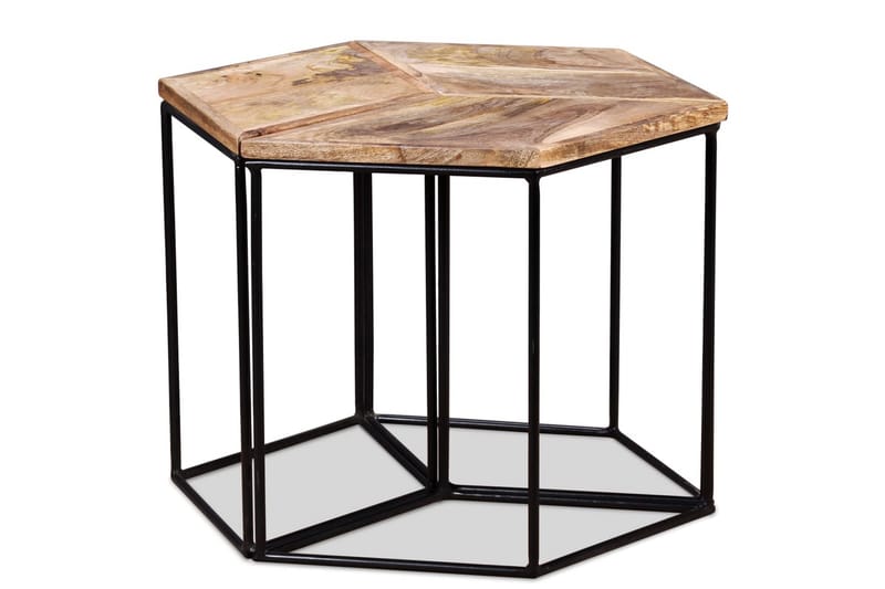 Soffbord i massivt mangoträ 48x48x40 cm - Brun - Möbler - Vardagsrum - Soffbord & vardagsrumsbord - Soffbord