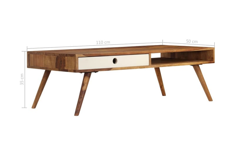 Soffbord i massivt sheshamträ 110x50x35 cm - Brun - Möbler - Vardagsrum - Soffbord & vardagsrumsbord - Soffbord