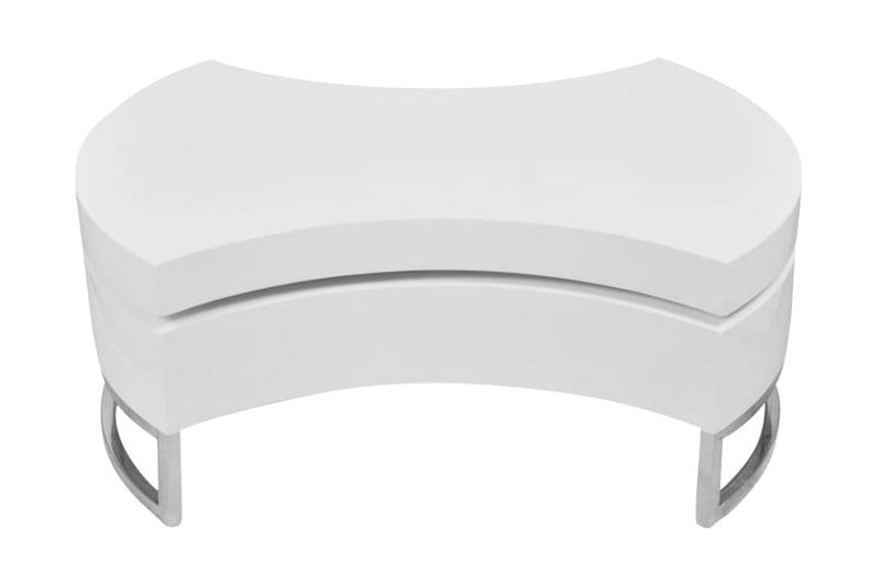 Soffbord justerbar form högglans vit - Vit - Soffbord - Bord