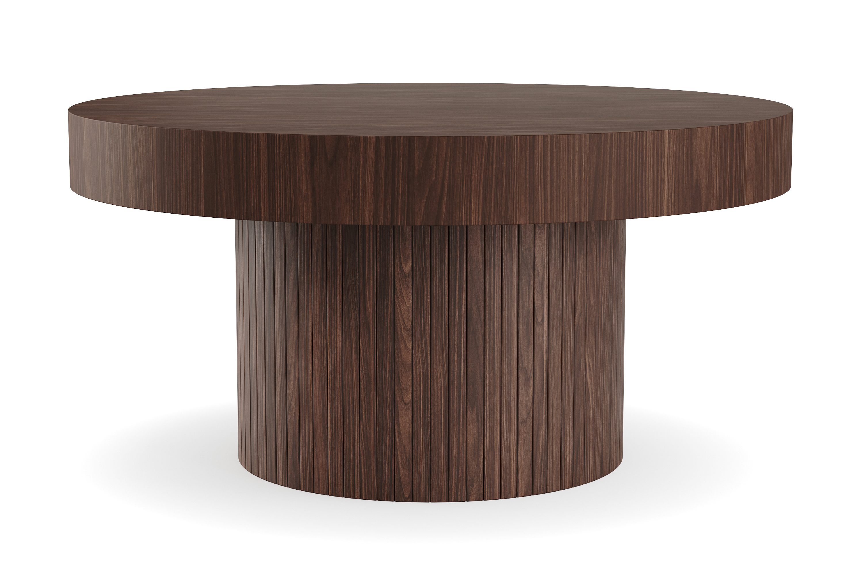 soffbord kopparbo 90 cm runt valnöt - mörkbrunt valnötsträ