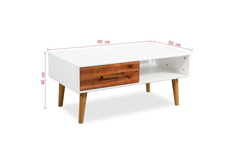 Soffbord massivt akaciaträ 90x50x40 cm - Brun - Möbler - Vardagsrum - Soffbord & vardagsrumsbord - Soffbord