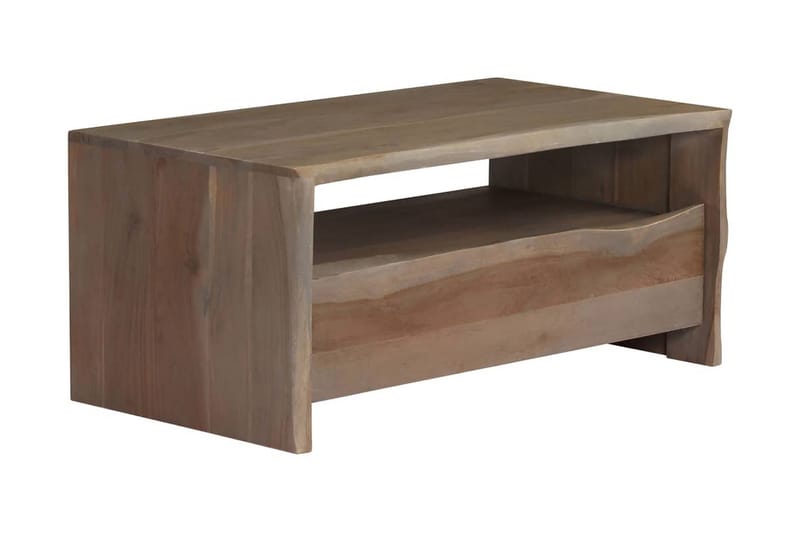 Soffbord massivt akaciaträ levande kant 90x50x40 cm grå - Grå - Möbler - Vardagsrum - Soffbord & vardagsrumsbord - Soffbord